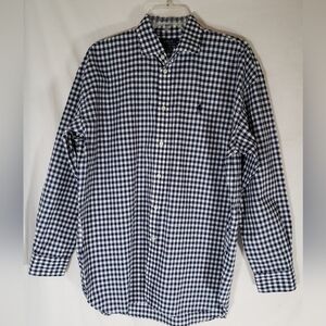Polo Ralph Lauren Boyfriend Fit Blue & White Plaid Long Sleeve Shirt Sz 14